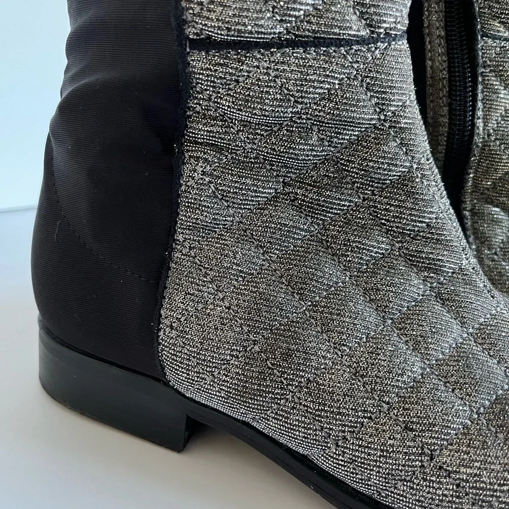Stuart Weitzman Girls 50/50 Riding Boots Glitter Shimmer Size 5